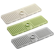 Faucet Draining Pad Narrow Sink Splash Guard Mat for Washbasin Water Catcher - Green