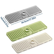 Faucet Draining Pad Narrow Sink Splash Guard Mat for Washbasin Water Catcher - Green