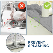 Faucet Draining Pad Narrow Sink Splash Guard Mat for Washbasin Water Catcher - Green