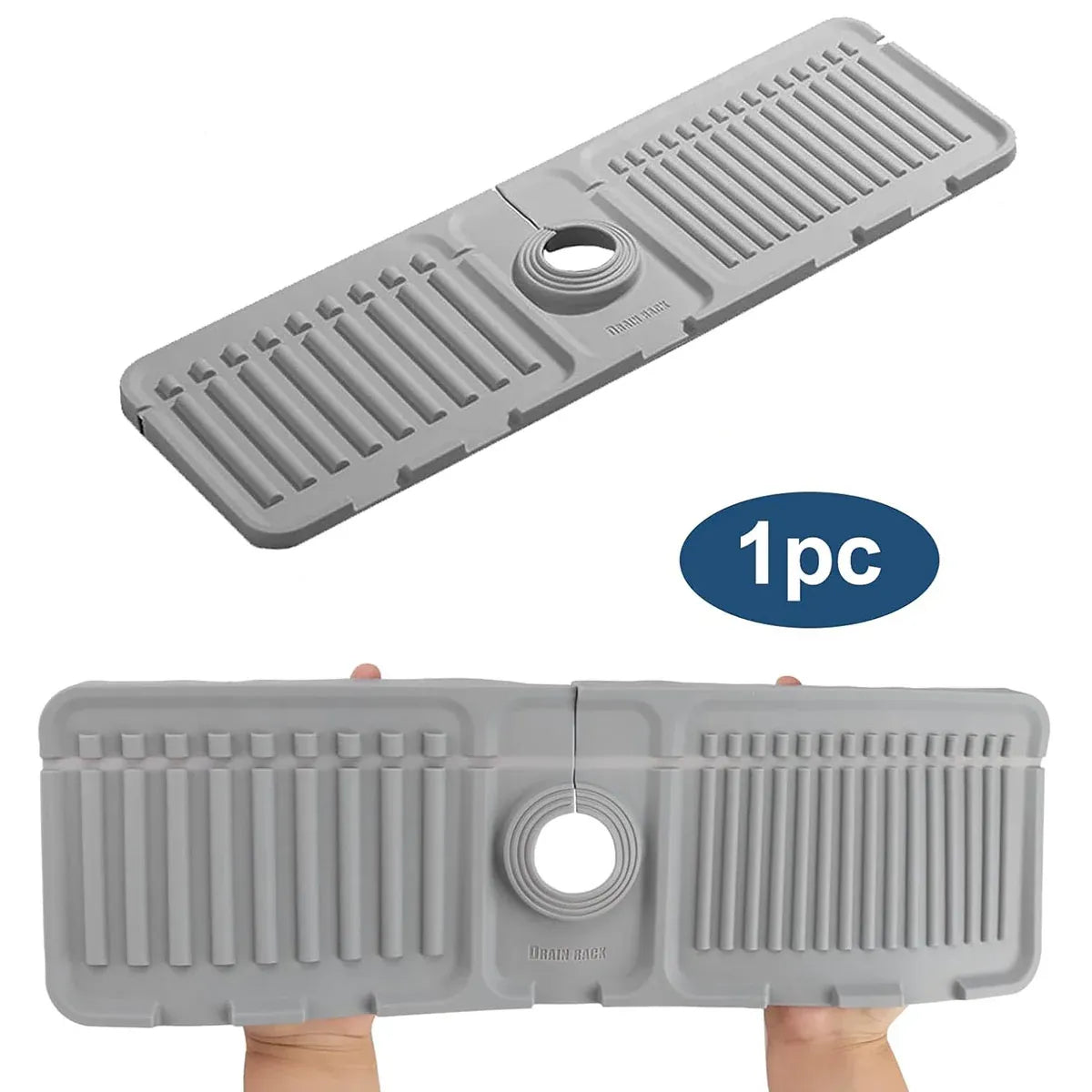 Faucet Draining Pad Narrow Sink Splash Guard Mat for Washbasin Water Catcher - Green