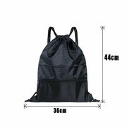 Backpack Sport Pack String Tote Gym Bag Cinch Sack School Drawstring Capacity - Black