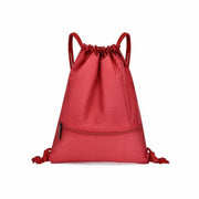 Backpack Sport Pack String Tote Gym Bag Cinch Sack School Drawstring Capacity - Red