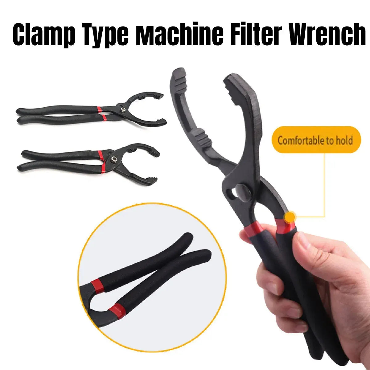 Oil Filter Pliers Wrench 10/12 Inch Heavy Duty Spanner Tool for Car Repair - 10inches