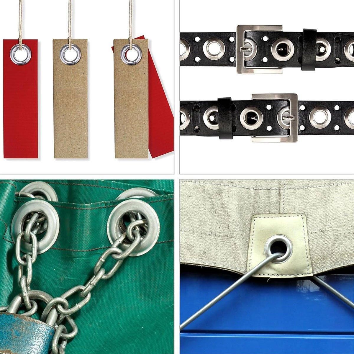 200 Sets 12mm Copper Metal Eyelet Grommet Tent Tarp Tool Tarpaulin Installation