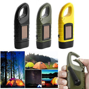 Hand Crank Solar Powered Rechargeable Led Camping Emergency Flashlight - Green
