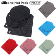 4pcs Silicone Honeycomb Heat Resistant Mats Table Cup Pot Coasters Home Kitchen - Green