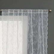 Elegant Lace Curtain Bedroom Window Door Screen Privacy Window Decor - 145*120cm