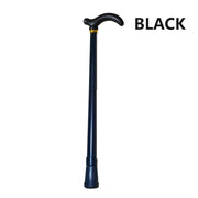 Metal Walking Stick Travel Retractable Cane Pole Compact Adjustable Lightweight - Black