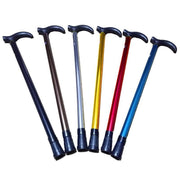 Metal Walking Stick Travel Retractable Cane Pole Compact Adjustable Lightweight - Black