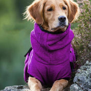 Dog Puppy HoodiesJacket Solid Coat Pet Winter Soft Warm Clothes S-5XL Purple - L
