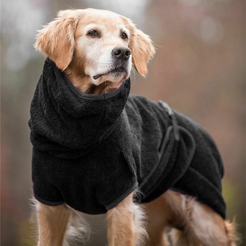 Dog Puppy Hoodies Jacket Solid Coat Pet Winter Soft Warm Clothes S-5XL Lake Blue - 3XL