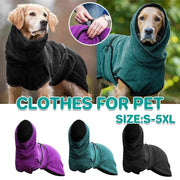 Dog Puppy Hoodies Jacket Solid Coat Pet Winter Soft Warm Clothes S-5XL Lake Blue - 4XL