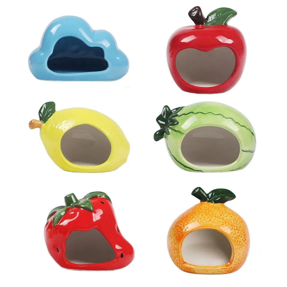 Ceramic Hamster Nest Shelter Landscaping Supplies Small Animal Hideout House - Apple