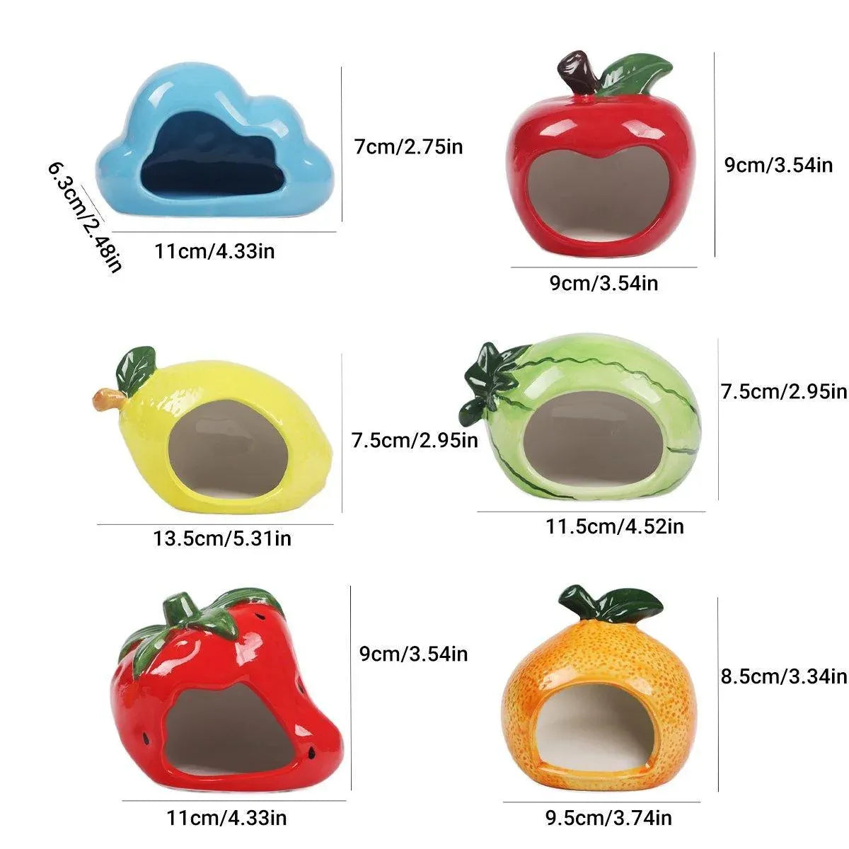 Ceramic Hamster Nest Shelter Landscaping Supplies Small Animal Hideout House - Apple