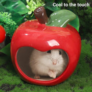 Ceramic Hamster Nest Shelter Landscaping Supplies Small Animal Hideout House - Apple