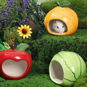 Ceramic Hamster Nest Shelter Landscaping Supplies Small Animal Hideout House - Lemon