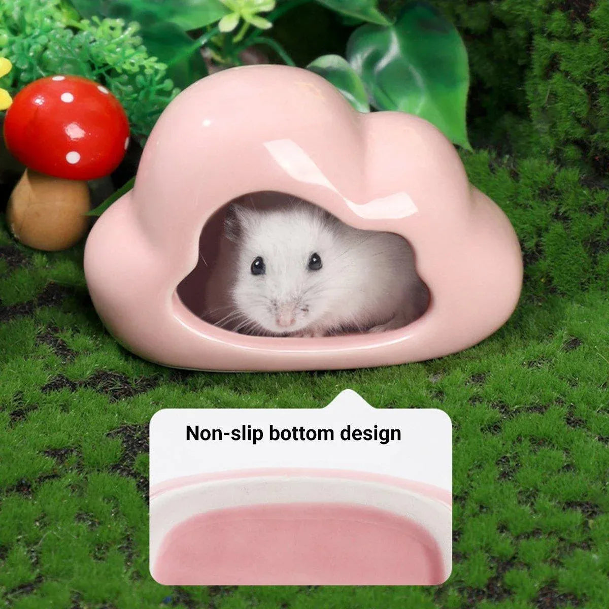 Ceramic Hamster Nest Shelter Landscaping Supplies Small Animal Hideout House - Watermelon