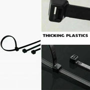 250X Cable Ties Zip Ties Nylon UV Stabilised Black Cable Tie - 4.8*350mm