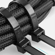 250X Cable Ties Zip Ties Nylon UV Stabilised Black Cable Tie - 4.8*350mm