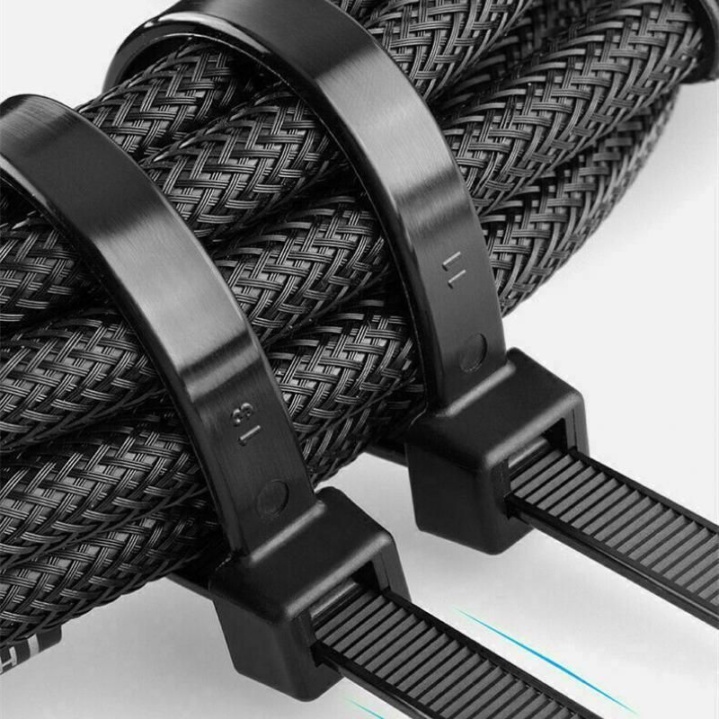 250X Cable Ties Zip Ties Nylon UV Stabilised Black Cable Tie - 4.8*350mm