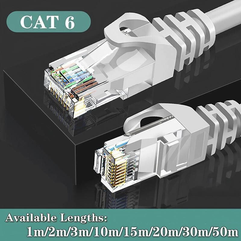 Fast Ethernet Network Cable CAT6 1000Mbps Internet RJ45 1 2 3 10 15 20 30 50m - 20M