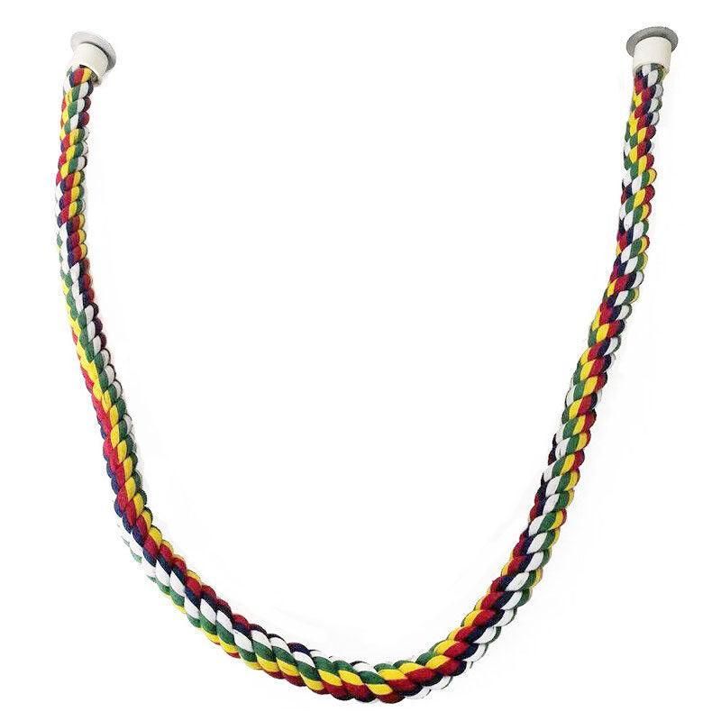 Parrot Rope Perch Colourful Bird Cage Toy Cotton Bungee Swing for Pet Birds - 105CM