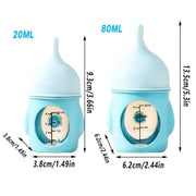 Silicone Pet Milk Feeding Bottle with Scale for Small Puppies and Kittens 20ml 80ml - 80ml-Blue