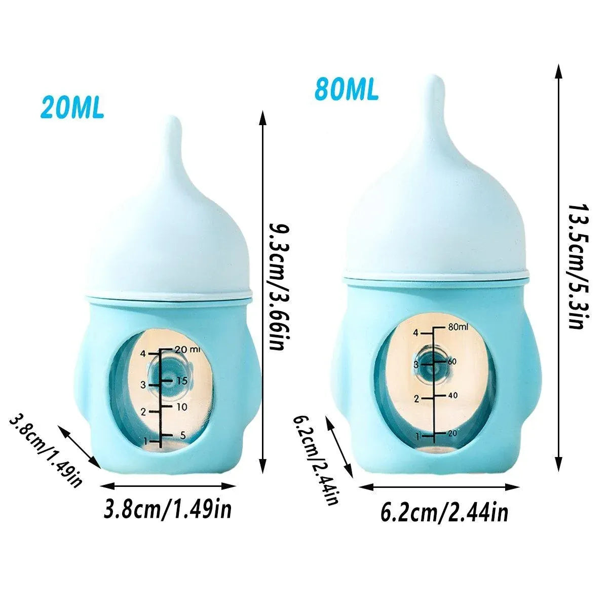 Silicone Pet Milk Feeding Bottle with Scale for Small Puppies and Kittens 20ml 80ml - 80ml-Pink