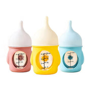 Silicone Pet Milk Feeding Bottle with Scale for Small Puppies and Kittens 20ml 80ml - 80ml-Pink