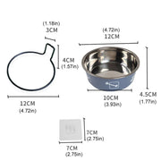 Stainless Steel Pet Bowl Hanging Cat Food Water Bowl Durable for Dogs and Cats - Red-14cm