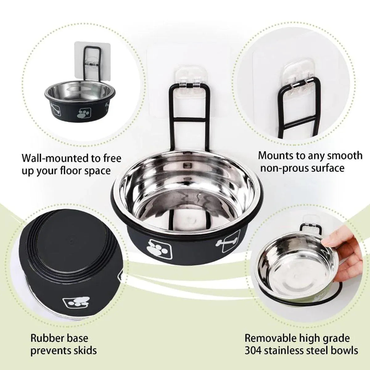Stainless Steel Pet Bowl Hanging Cat Food Water Bowl Durable for Dogs and Cats - Red-14cm