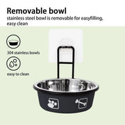 Stainless Steel Pet Bowl Hanging Cat Food Water Bowl Durable for Dogs and Cats - Red-14cm