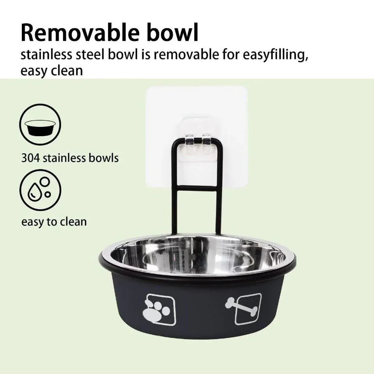 Stainless Steel Pet Bowl Hanging Cat Food Water Bowl Durable for Dogs and Cats - Red-14cm