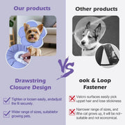 Elizabethan Cat Recovery Collar Anti Licking Pet Cone Protective Neck Ring - Purple-M
