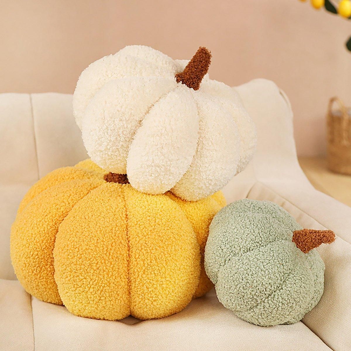 Soft Plush Pumpkin Pillow Cushion Sofa Living Room Bay Window Decor Indoor Toy - Orange
