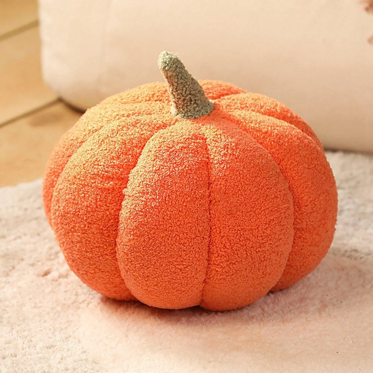 Soft Plush Pumpkin Pillow Cushion Sofa Living Room Bay Window Decor Indoor Toy - Orange