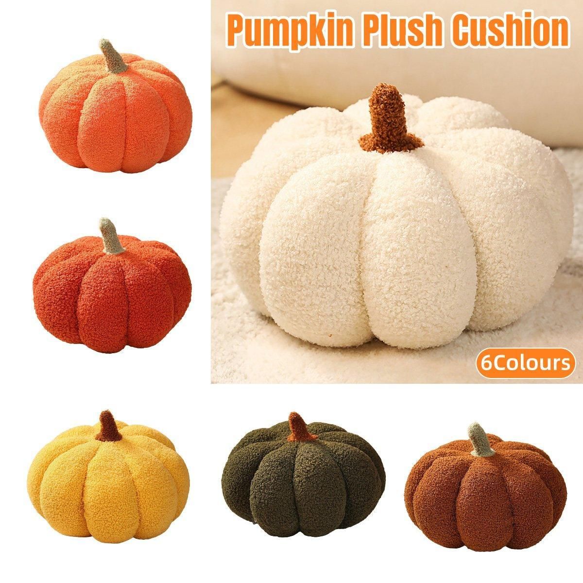 Soft Plush Pumpkin Pillow Cushion Sofa Living Room Bay Window Decor Indoor Toy - Red