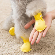 4pcs Cartoon Pet Rain Boots Waterproof Non-Slip Wear-Resistant Shoes for Dogs - Blue - M