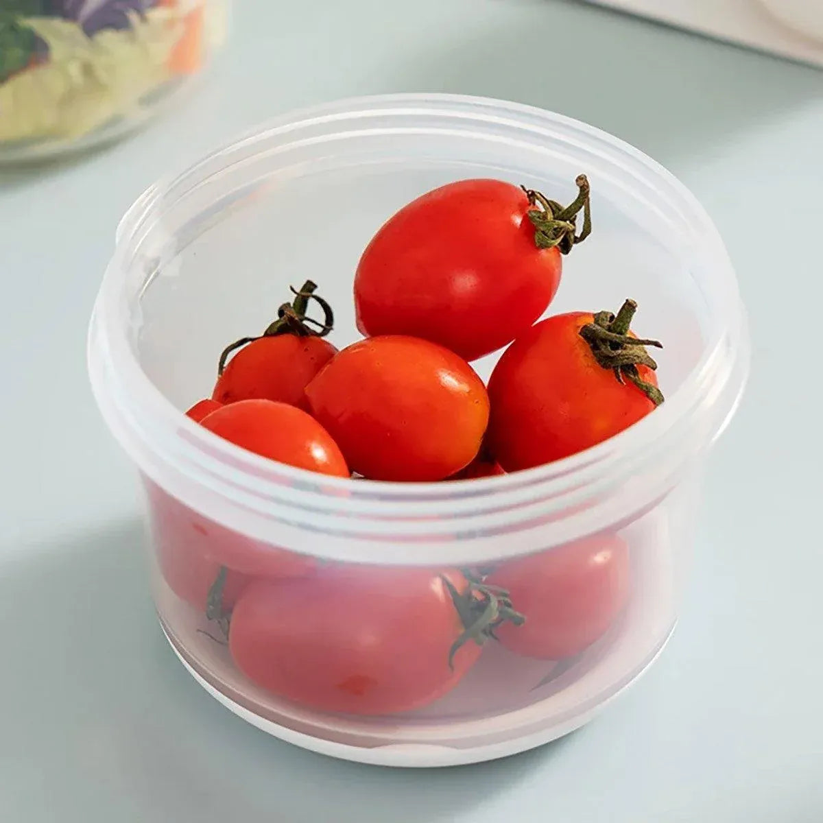 Double Plastic Salad Cup with Fork Sealed Breakfast Container for On-the-Go Meal - 560ml-Green