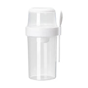 Double Plastic Salad Cup with Fork Sealed Breakfast Container for On-the-Go Meal - 560ml-Green
