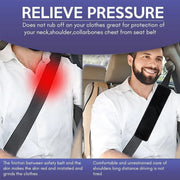 Winter Plush Shoulder Strap Cover Neck Cushion Pad for Comfortable Car Travel 2PCS - Black