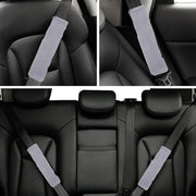 Winter Plush Shoulder Strap Cover Neck Cushion Pad for Comfortable Car Travel 2PCS - Black