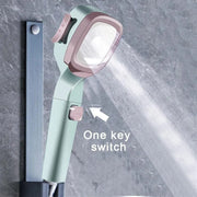 High Pressure Handheld Shower Head with Filter for Bathroom Water Saving Spray - Pink Blue