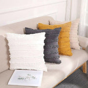 Boho Tassel Fringe Striped Cushion Cover Soft Home Decor Sofa Throw Pillow Case - Green