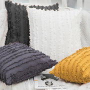 Boho Tassel Fringe Striped Cushion Cover Soft Home Decor Sofa Throw Pillow Case - Green