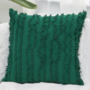 Boho Tassel Fringe Striped Cushion Cover Soft Home Decor Sofa Throw Pillow Case - Green