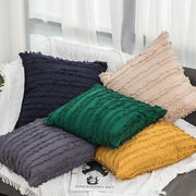 Boho Tassel Fringe Striped Cushion Cover Soft Home Decor Sofa Throw Pillow Case - Green