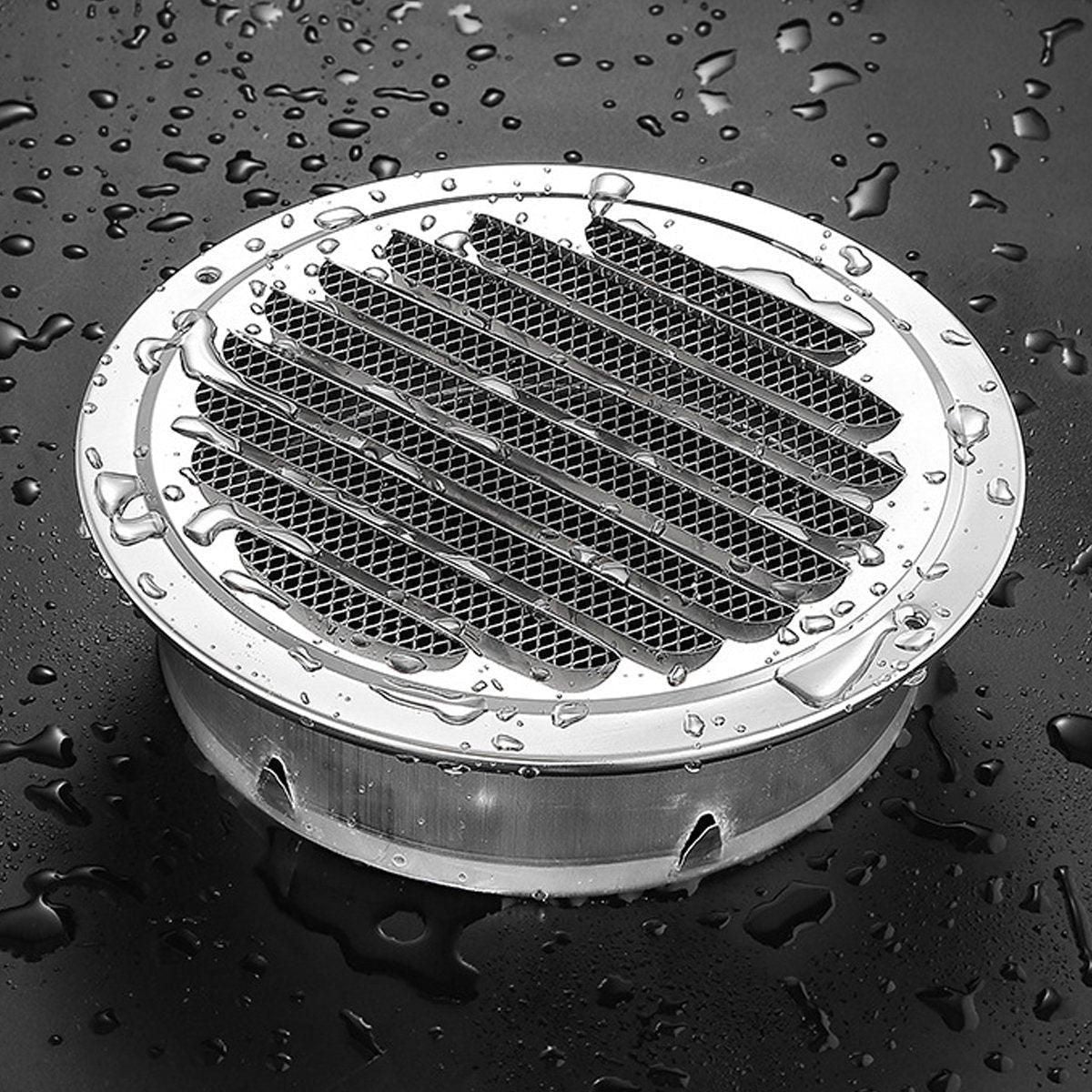 Stainless Steel Exhaust Fan Vent Outlet Flat Hood for Bathroom Kitchen Outlet - 150mm