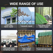 High Adhesive Tarpaulin Repair Tape Tent Awning Fix Patch Waterproof Universal - White - 8cm x 7.5m