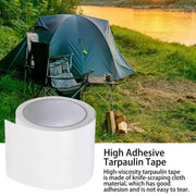 High Adhesive Tarpaulin Repair Tape Tent Awning Fix Patch Waterproof Universal - White - 8cm x 7.5m